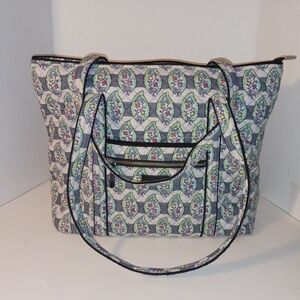 Vera Bradley Iconic Tote Paisley/Stripes, Medium